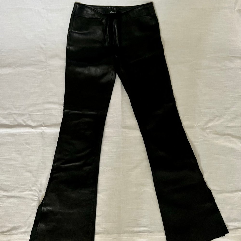 Arden B. Bootcut Leather Pants with Side Slits